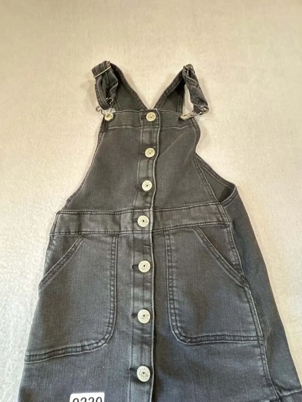 OshKosh B'gosh Girls Black Denim Overall Jumper Dress